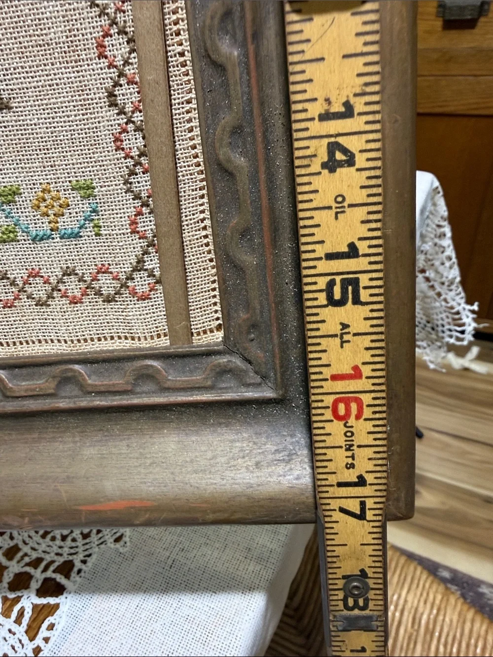 Antique Framed Denmark Cross Stitch Sampler 1951